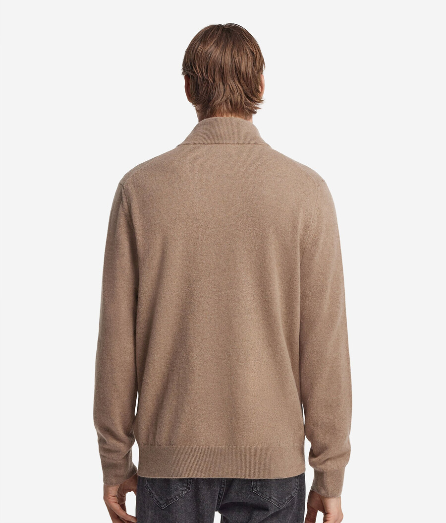 cardigan con zip intera in cashmere ultra morbido