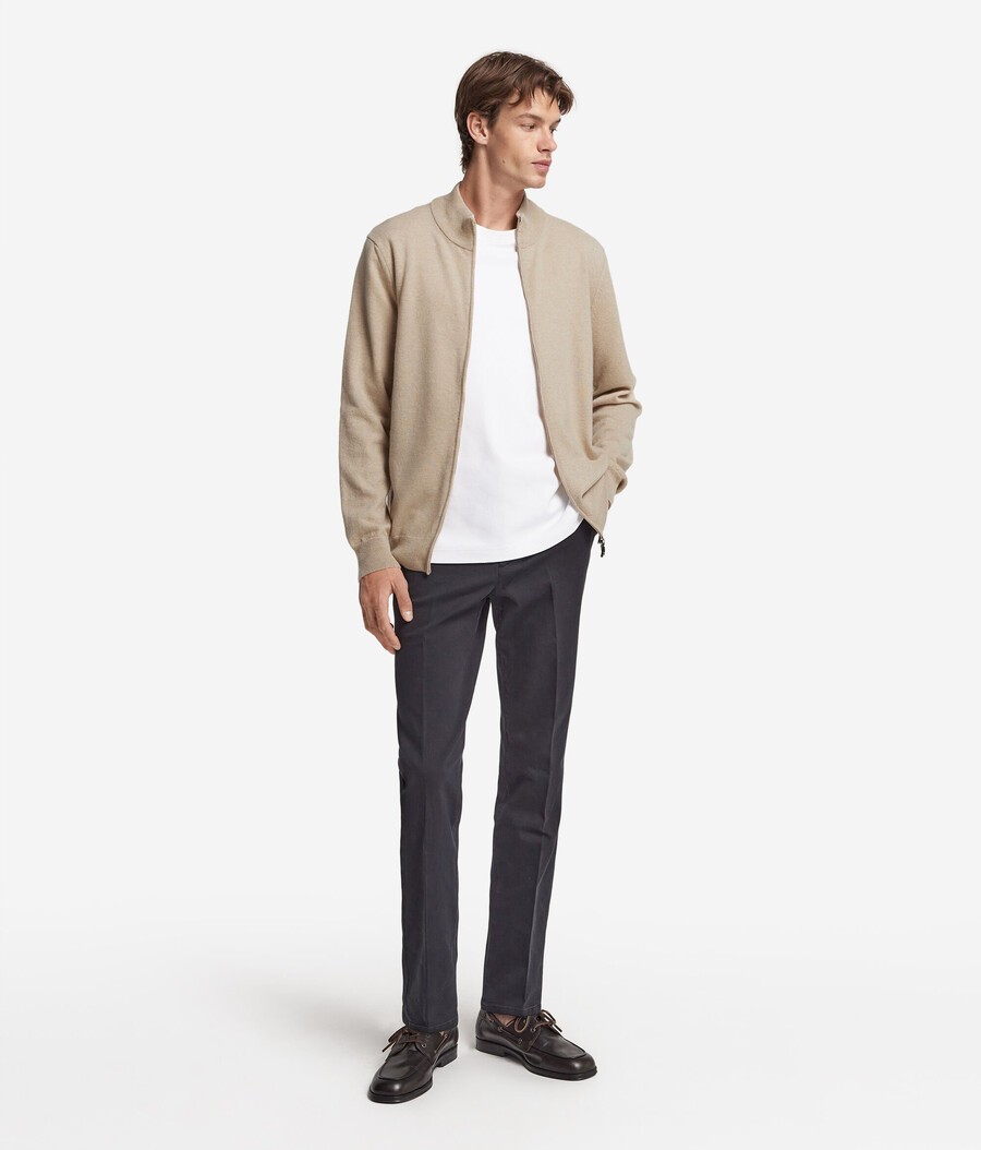 cardigan con zip intera in cashmere ultra morbido