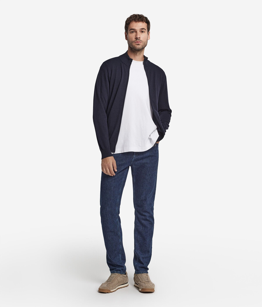 cardigan con zip intera in cashmere ultra morbido