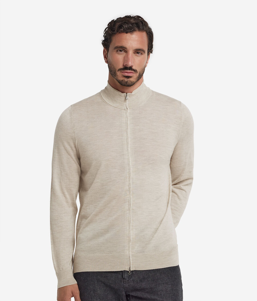 cardigan in cashmere con cerniera