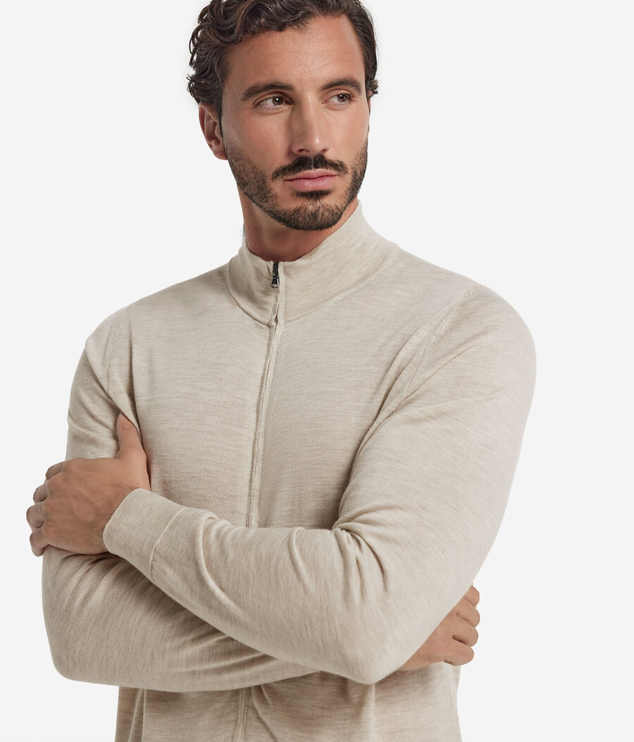 cardigan in cashmere con cerniera