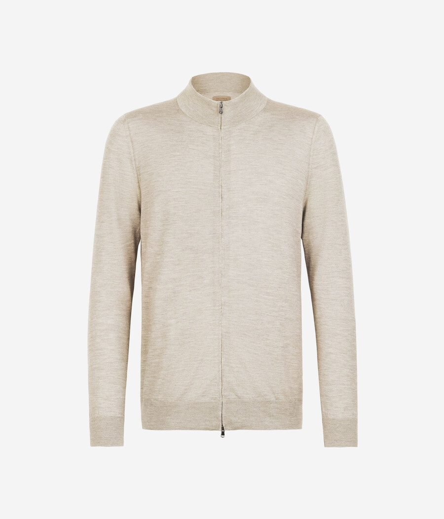 cardigan in cashmere con cerniera