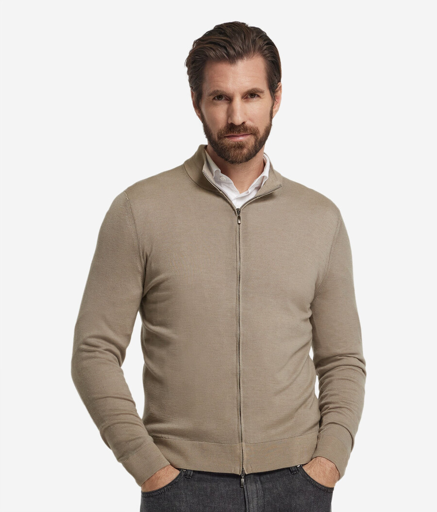 cardigan in cashmere con cerniera