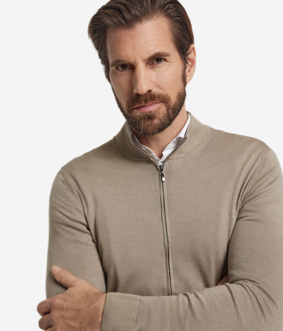 cardigan in cashmere con cerniera