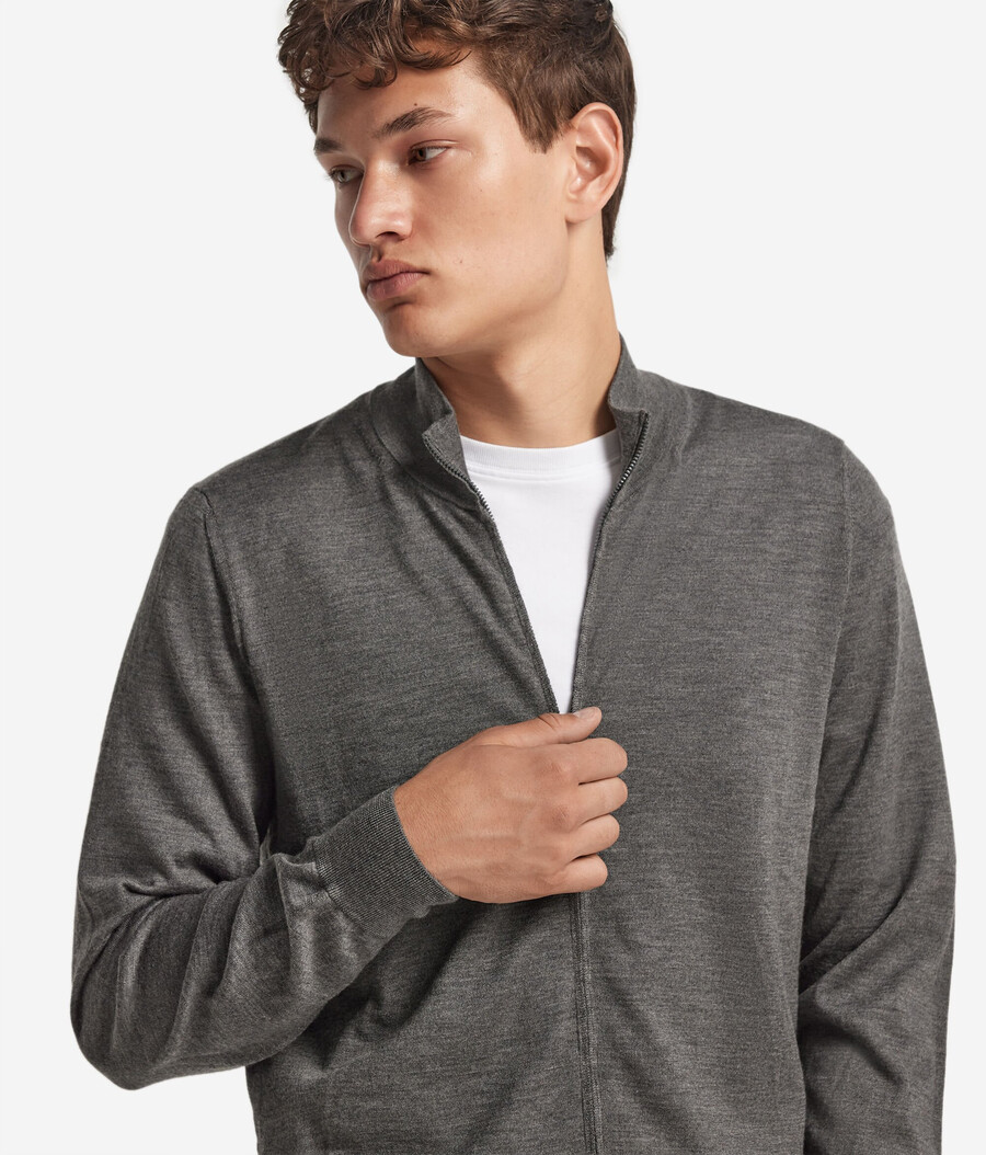 cardigan in cashmere con cerniera