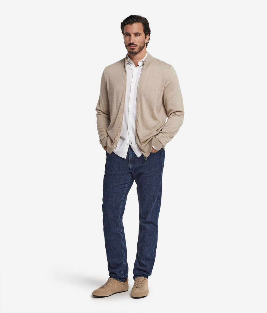 cardigan in cashmere con cerniera