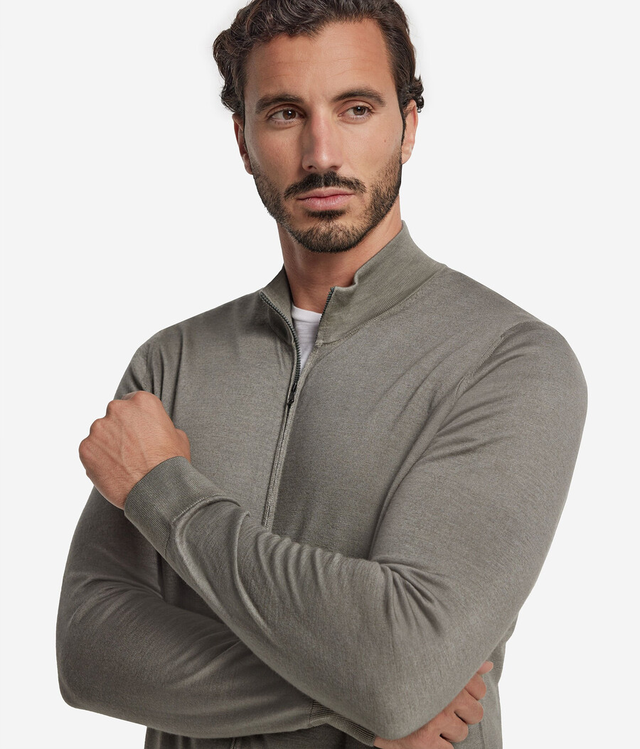cardigan in cashmere con cerniera