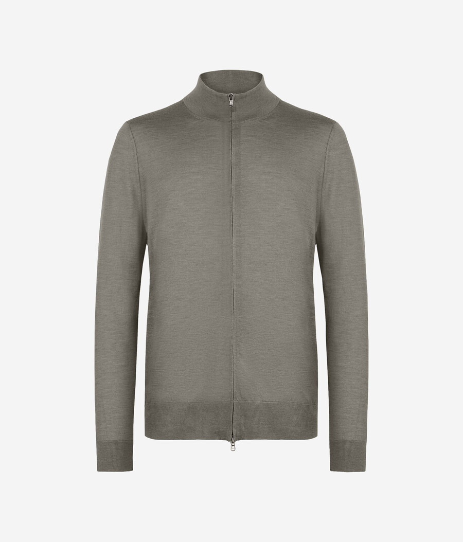 cardigan in cashmere con cerniera