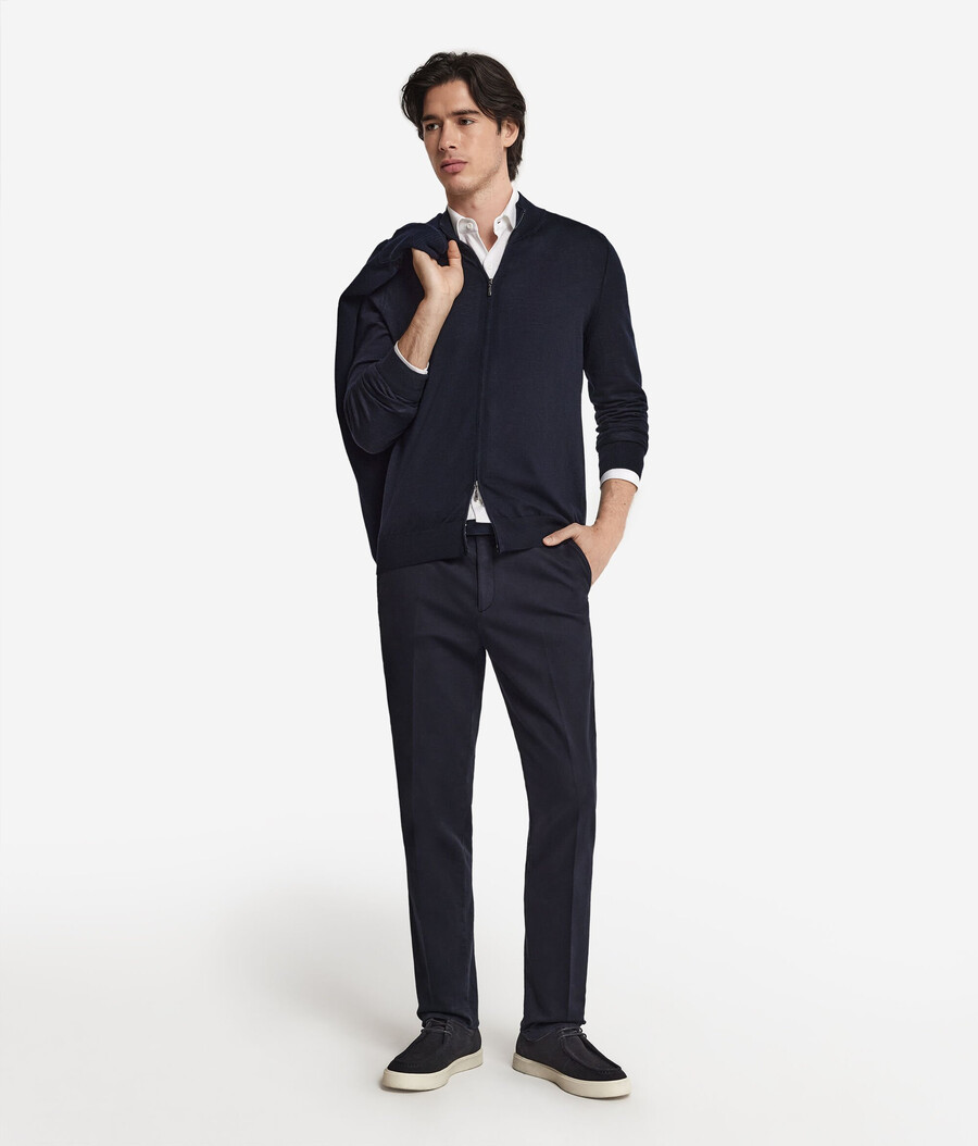 cardigan in cashmere con cerniera