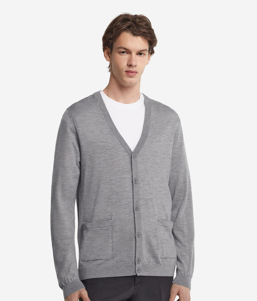 cardigan in cashmere con bottoni