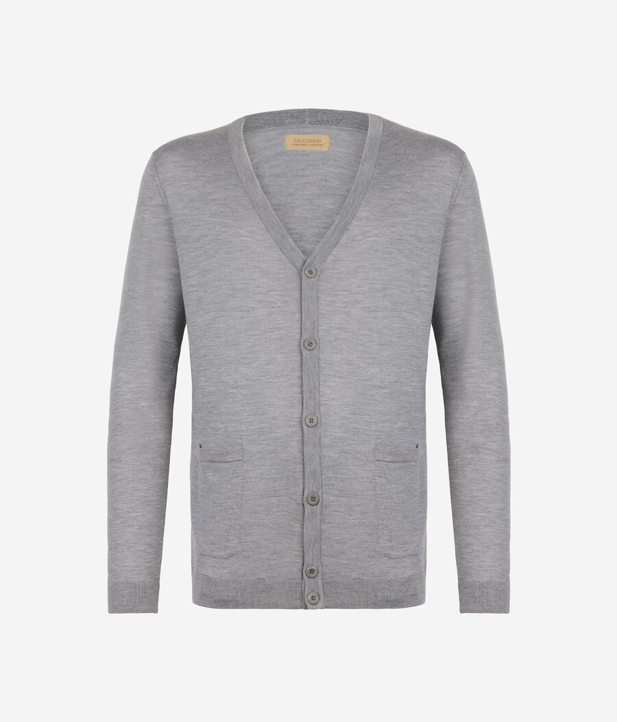 cardigan in cashmere con bottoni