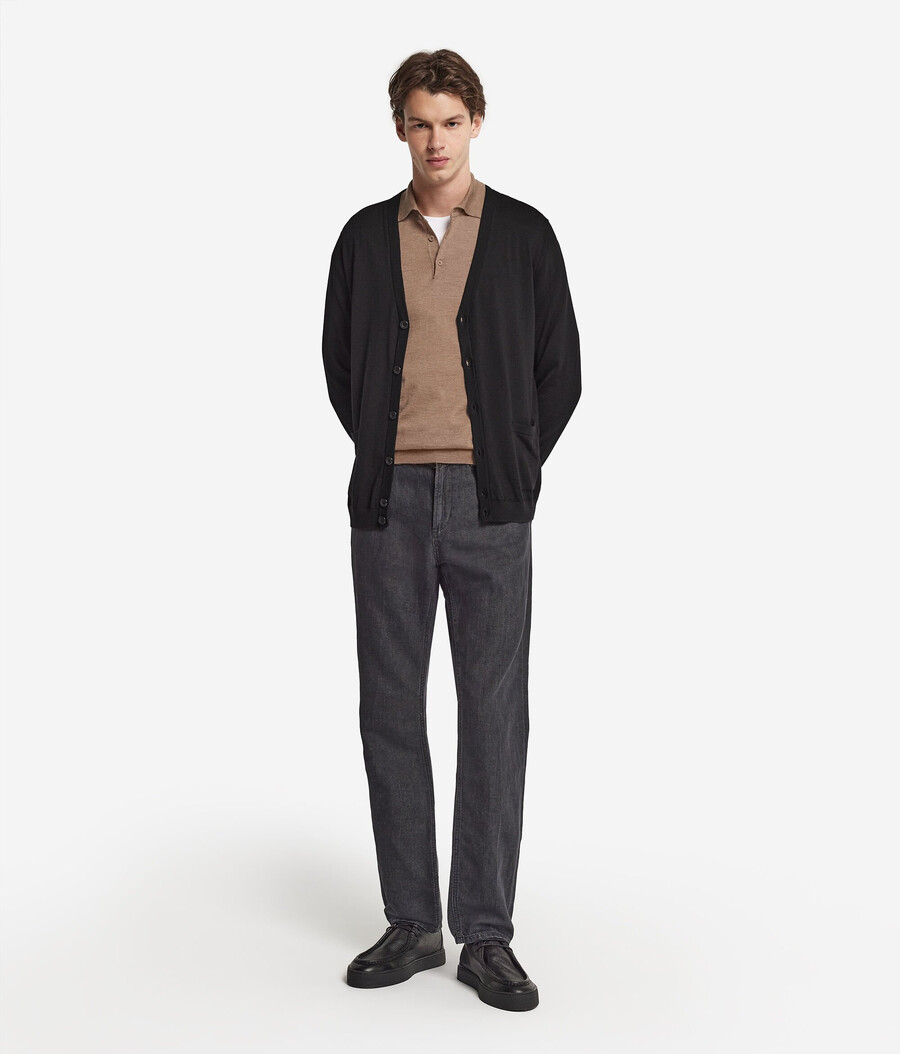 cardigan in cashmere con bottoni