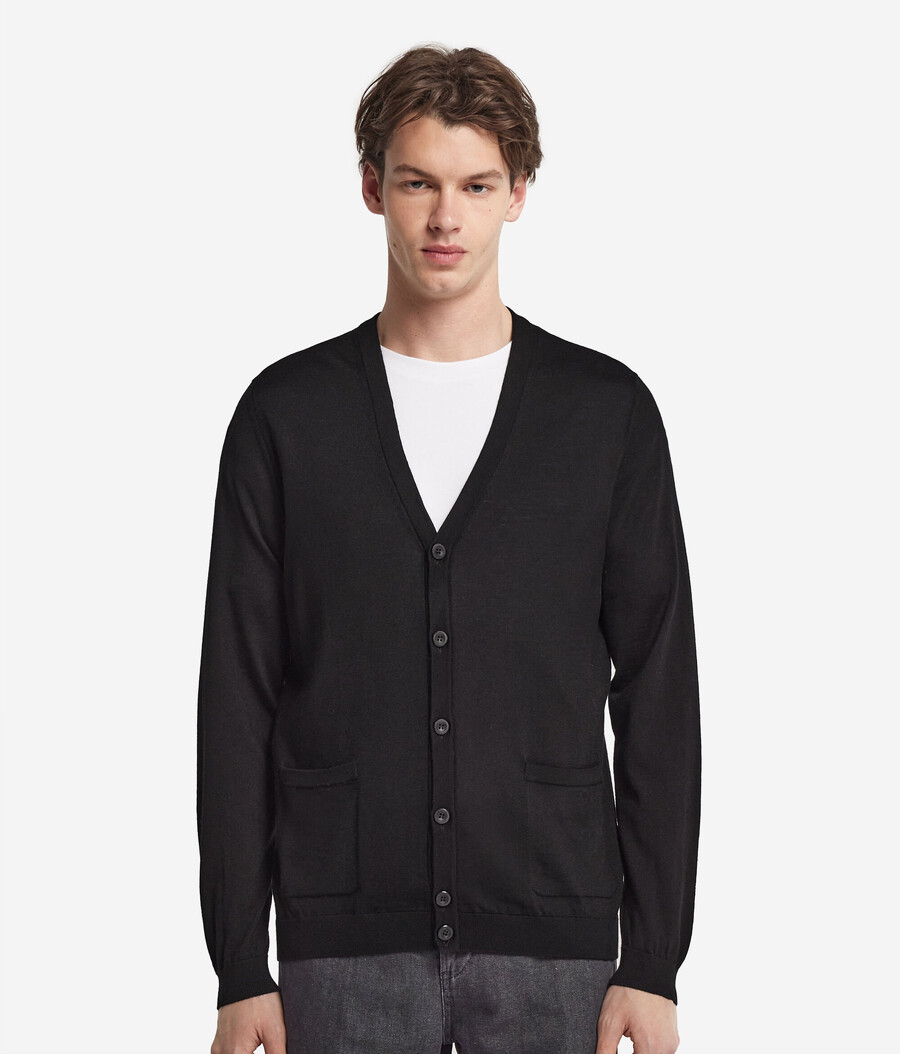 cardigan in cashmere con bottoni
