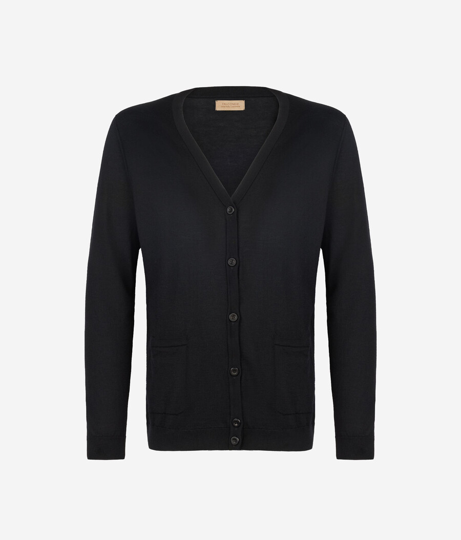 cardigan in cashmere con bottoni