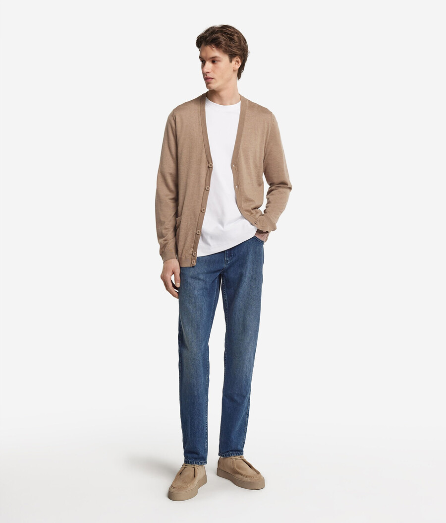 cardigan in cashmere con bottoni