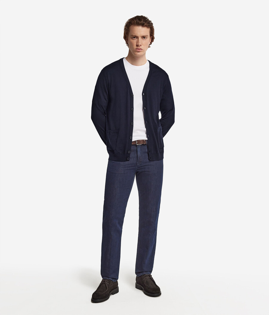 cardigan in cashmere con bottoni