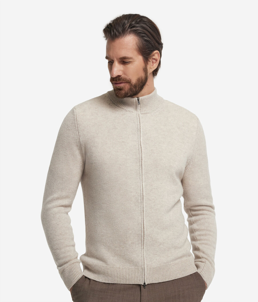 cardigan con cerniera in cashmere ultra morbido