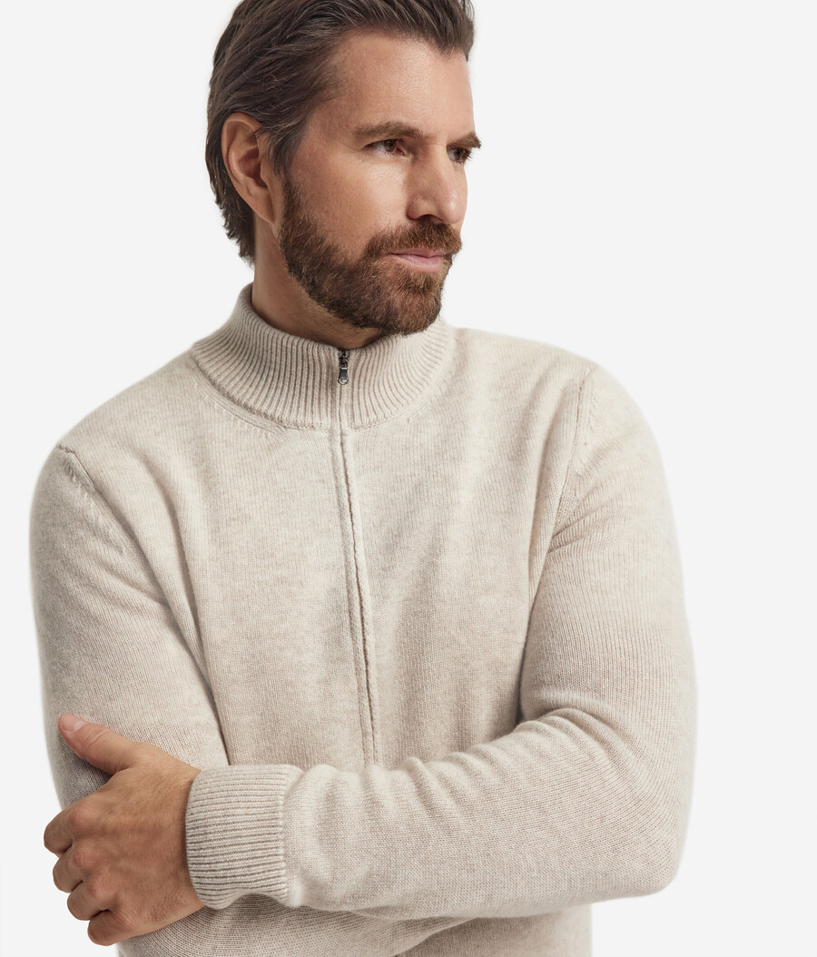 cardigan con cerniera in cashmere ultra morbido