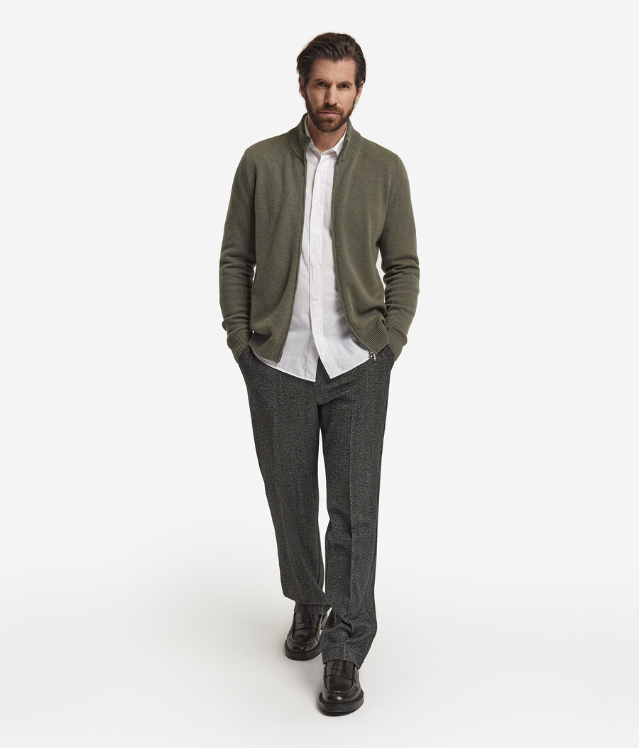 cardigan con cerniera in cashmere ultra morbido