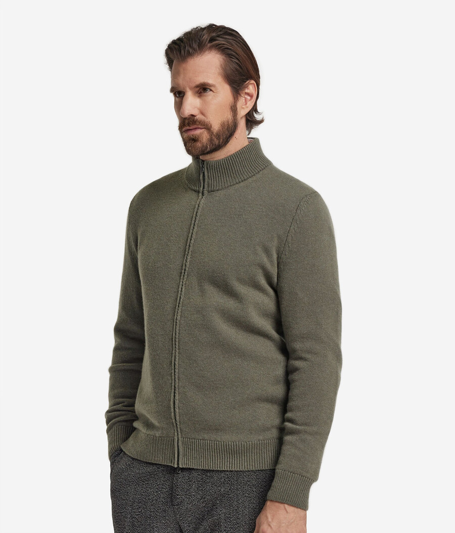 cardigan con cerniera in cashmere ultra morbido