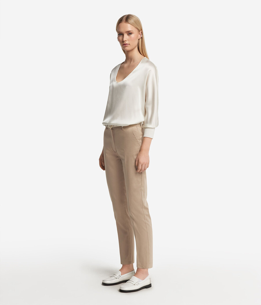 pantaloni a sigaretta con cerniera