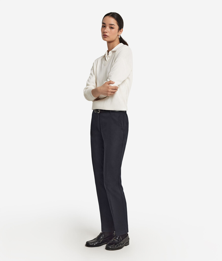 pantaloni a sigaretta con cerniera