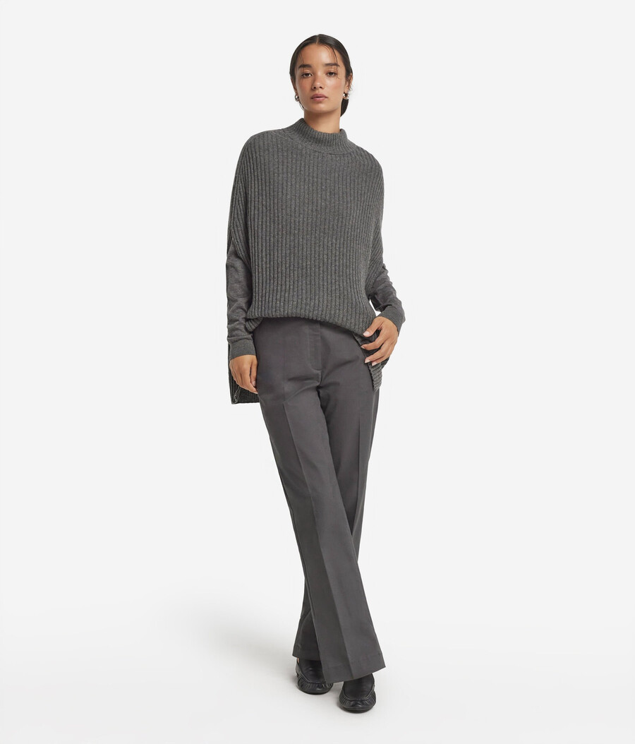 pantaloni a sigaretta in cotone e cashmere