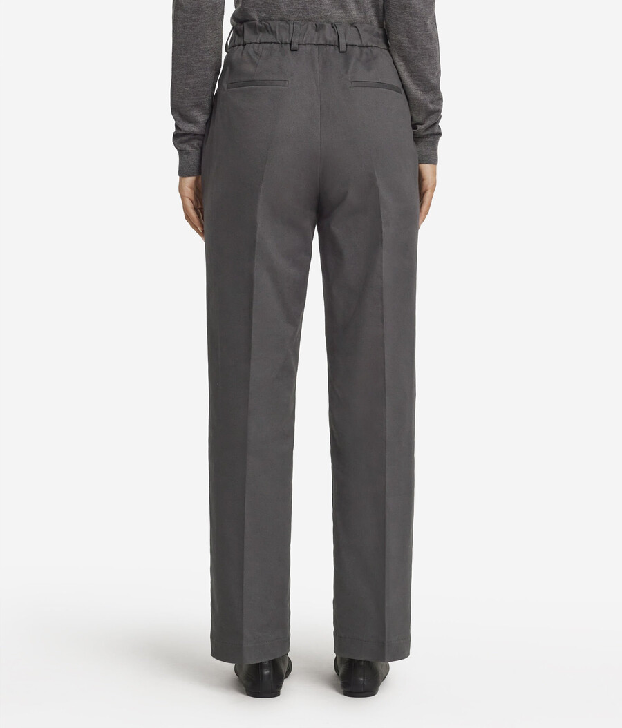 pantaloni a sigaretta in cotone e cashmere