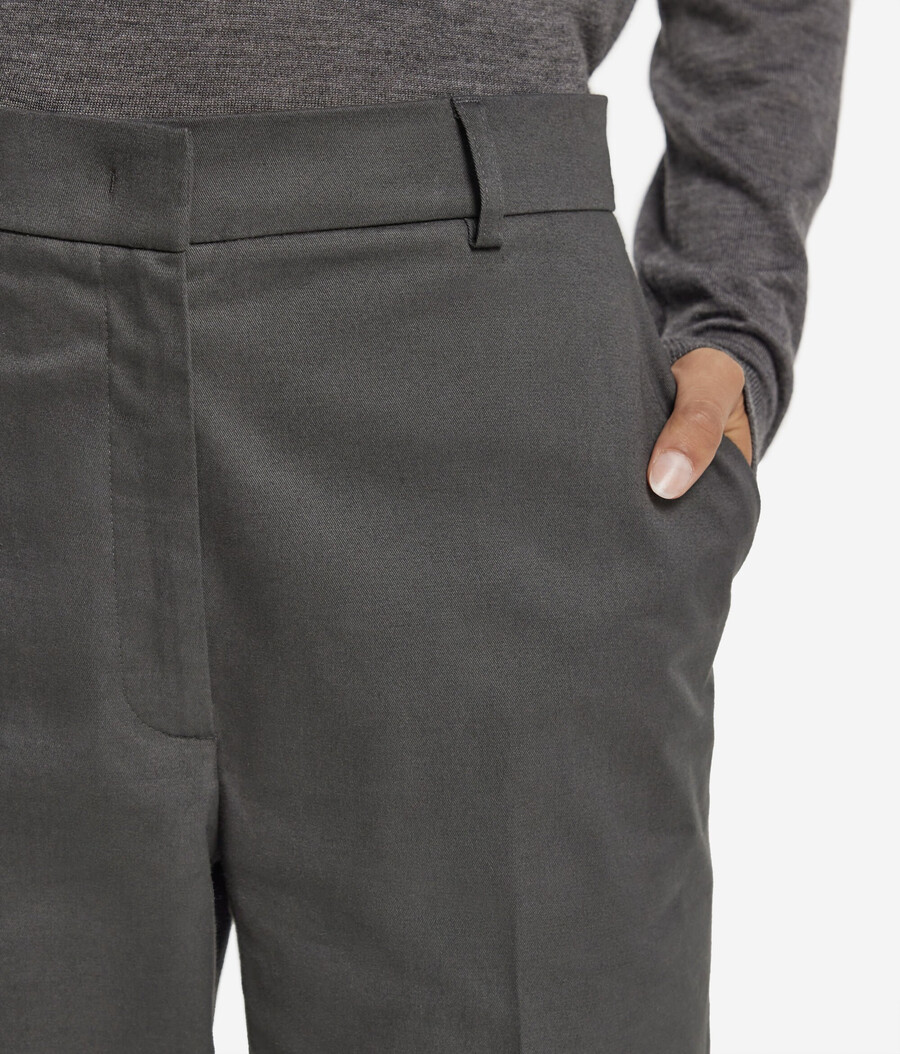 pantaloni a sigaretta in cotone e cashmere