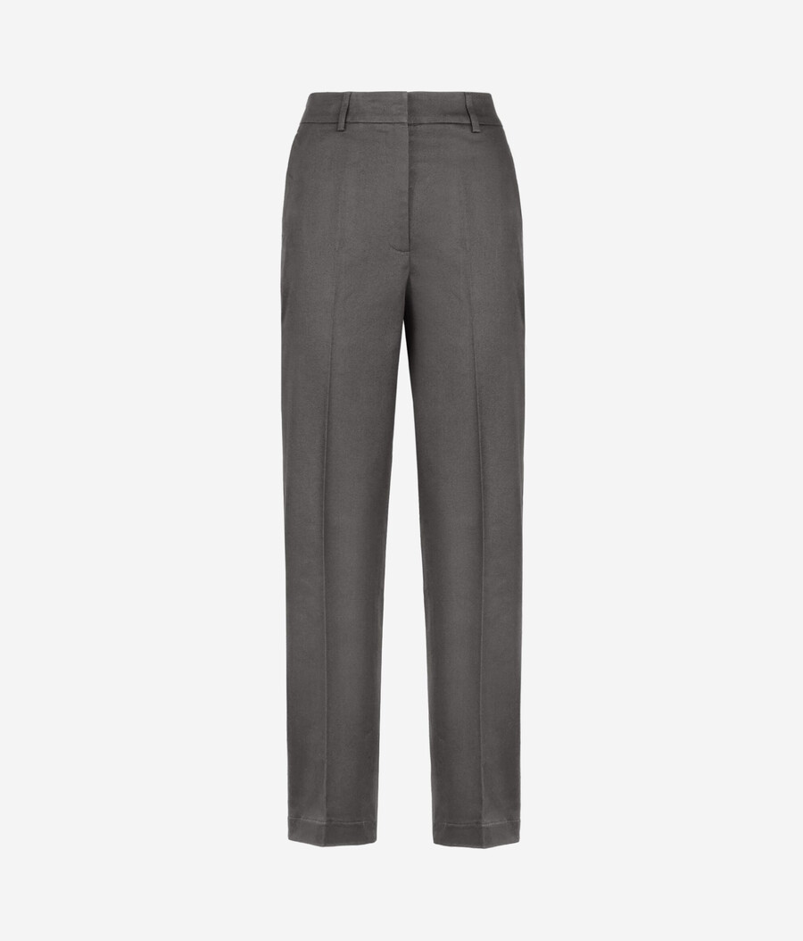 pantaloni a sigaretta in cotone e cashmere