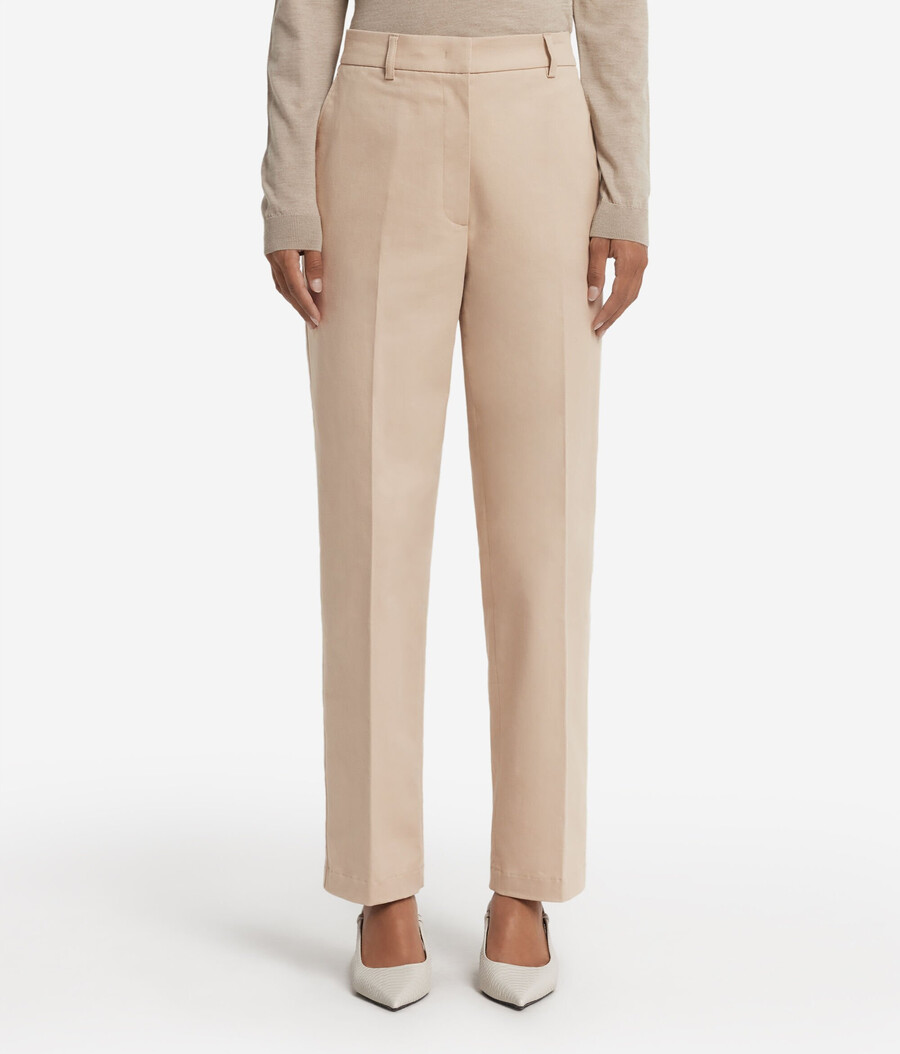 pantaloni a sigaretta in cotone e cashmere