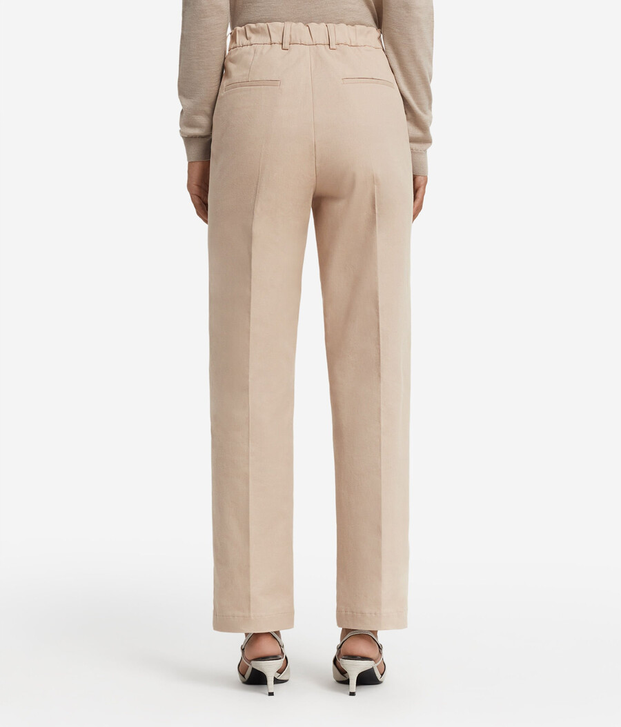 pantaloni a sigaretta in cotone e cashmere