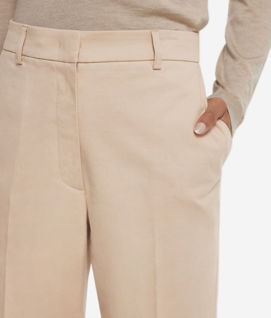pantaloni a sigaretta in cotone e cashmere