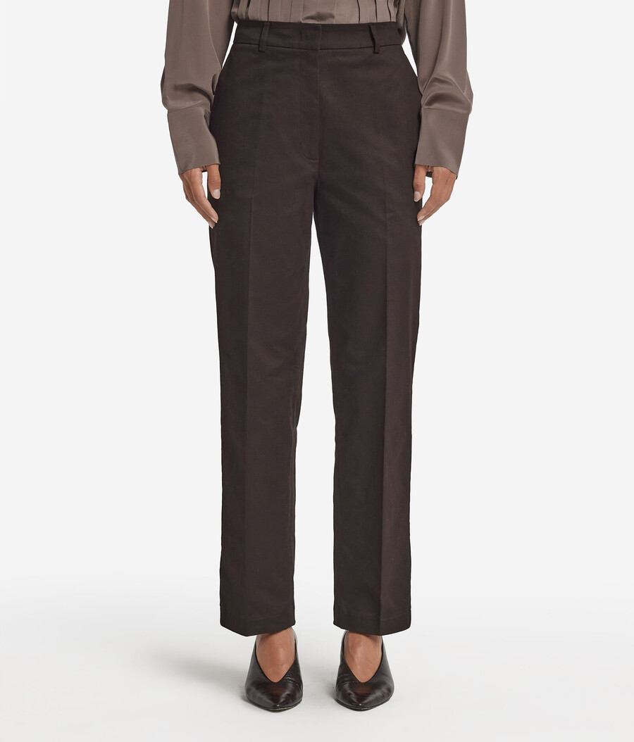 pantaloni a sigaretta in cotone e cashmere