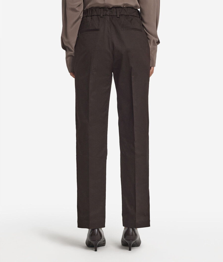 pantaloni a sigaretta in cotone e cashmere