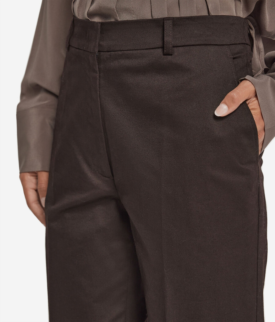 pantaloni a sigaretta in cotone e cashmere