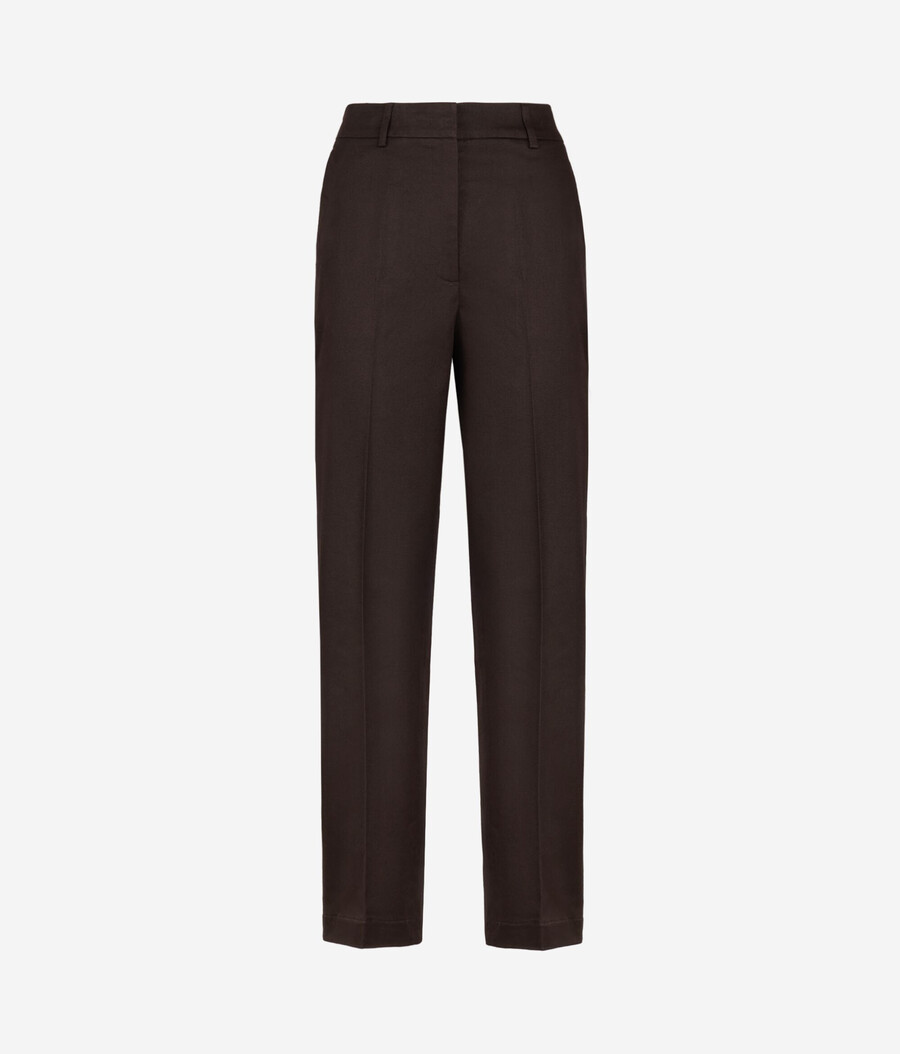 pantaloni a sigaretta in cotone e cashmere