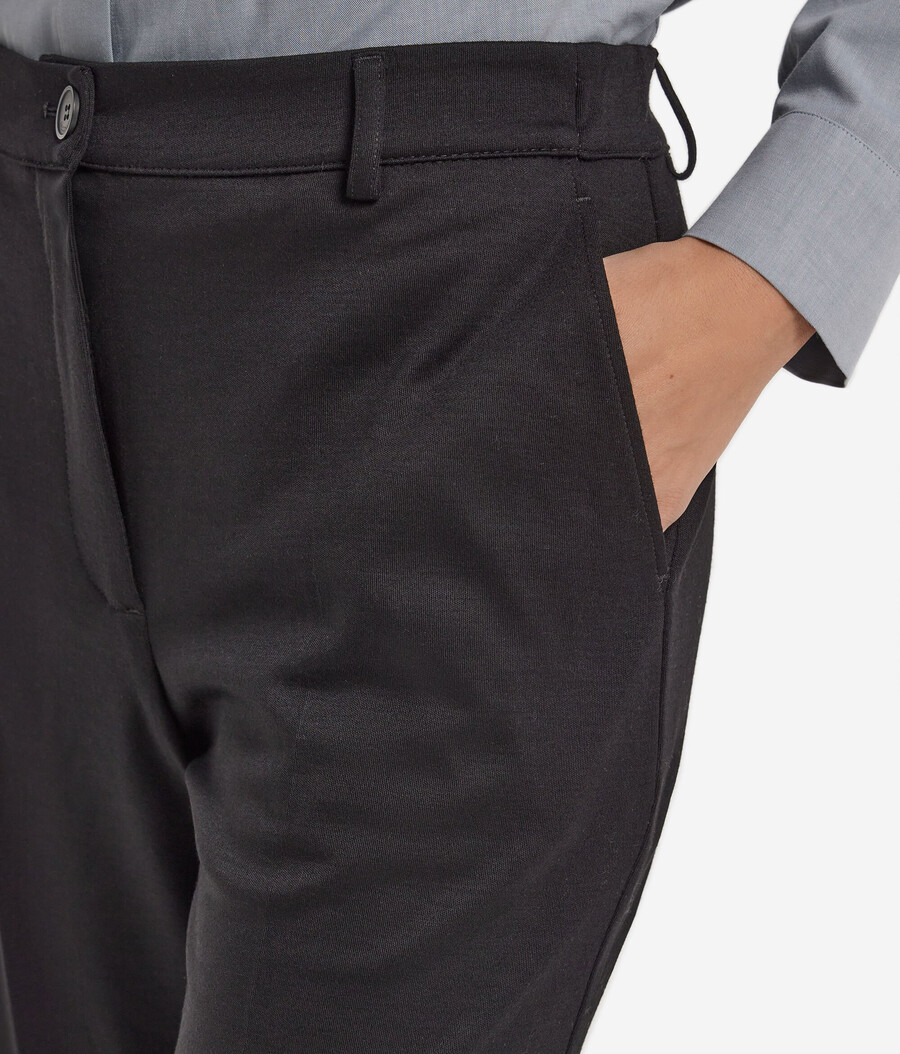 pantaloni a sigaretta in jersey di lana