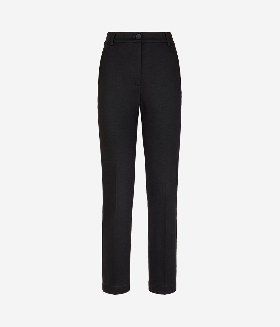 pantaloni a sigaretta in jersey di lana