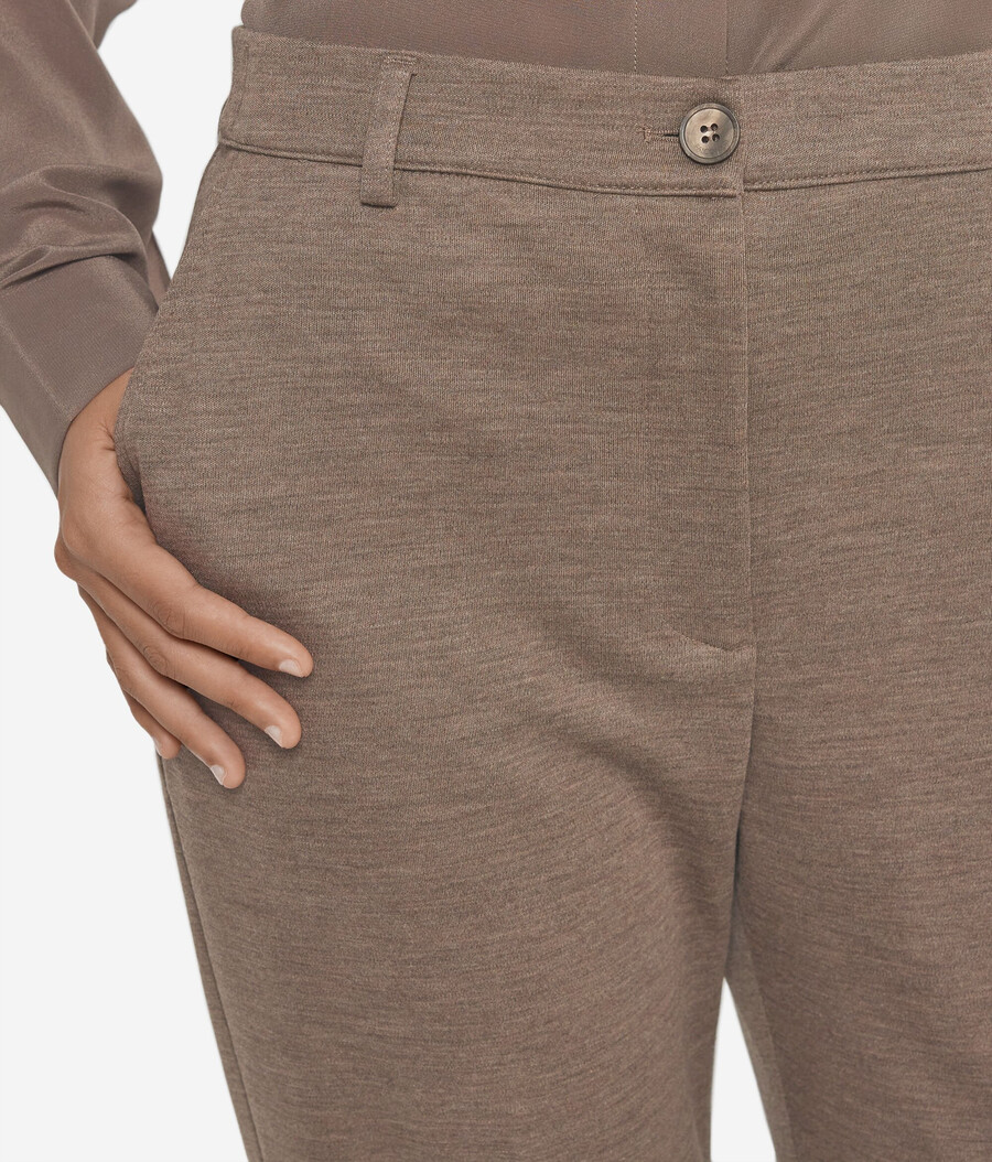 pantaloni a sigaretta in jersey di lana