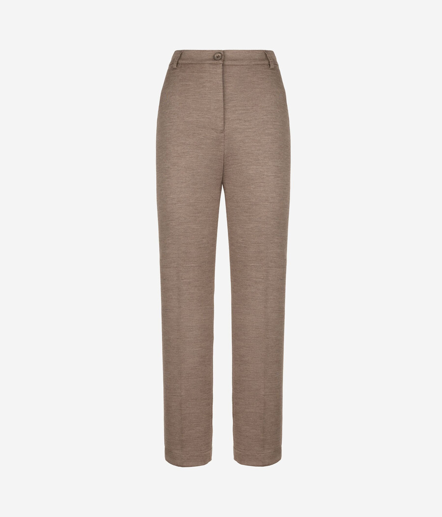 pantaloni a sigaretta in jersey di lana