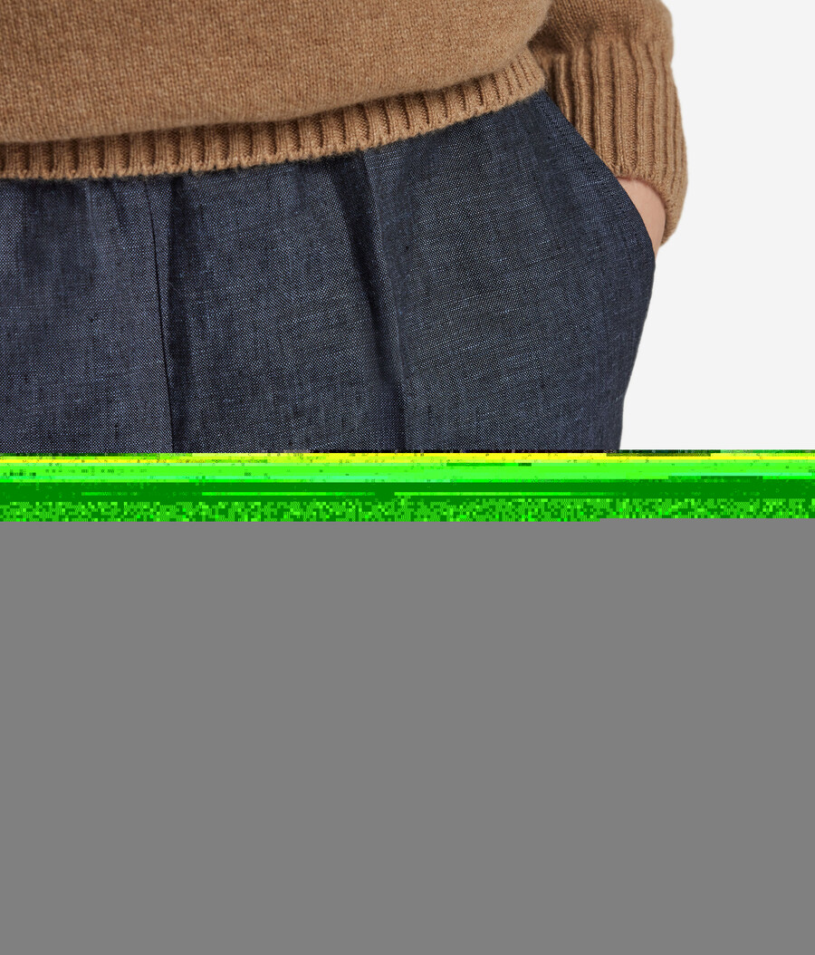 pantaloni a sigaretta in lino