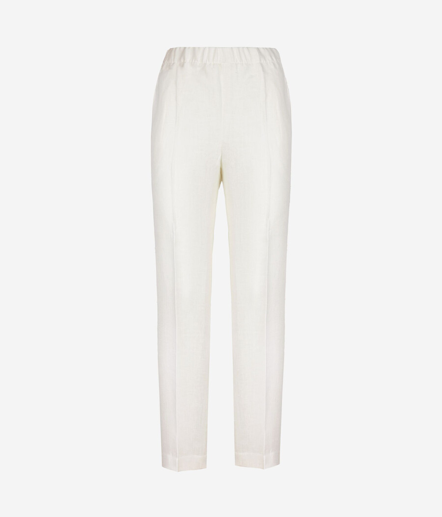 pantaloni a sigaretta in lino