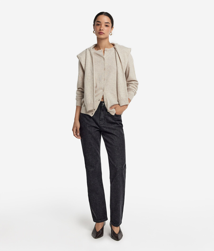 pantaloni in cashmere e denim