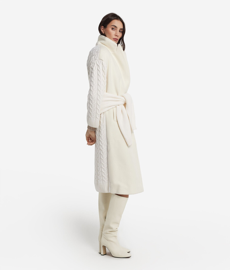 cappotto in cashmere intrecciato