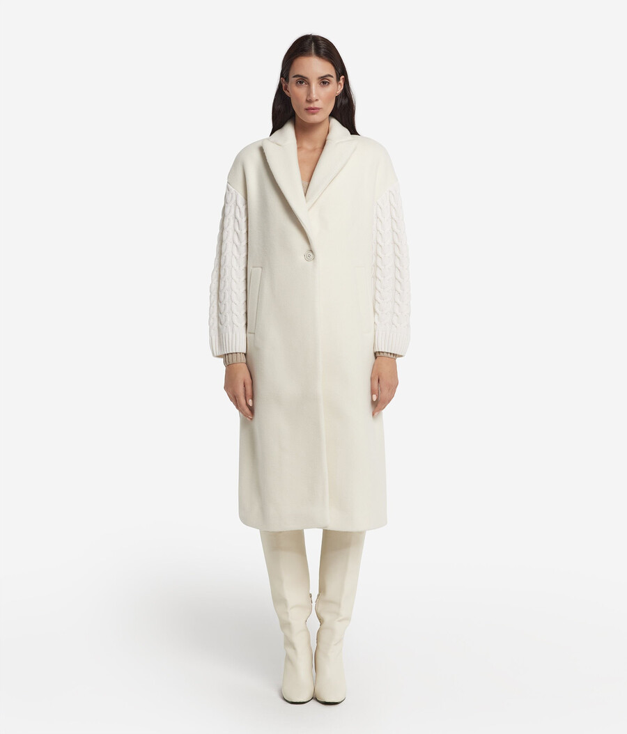 cappotto in cashmere intrecciato