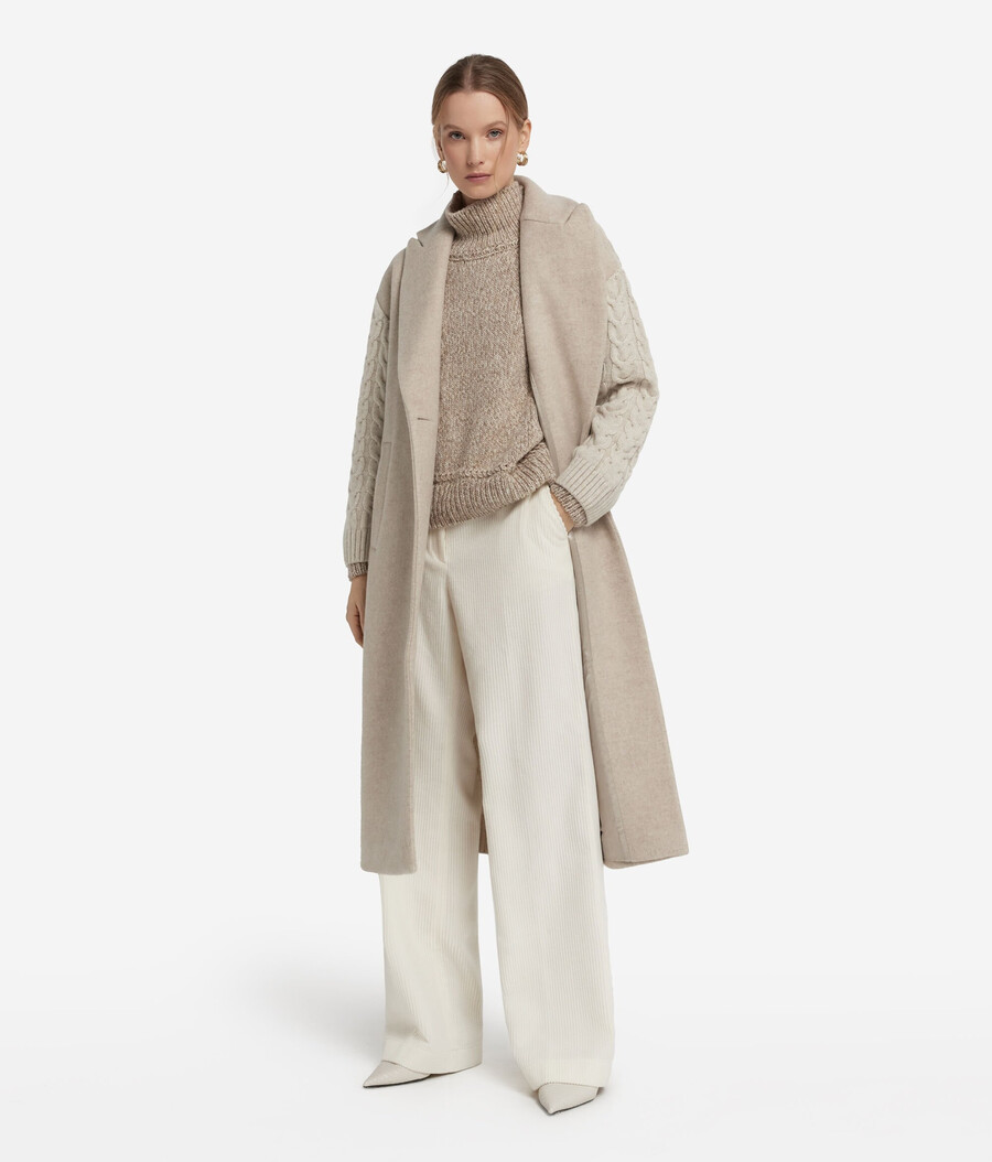 cappotto in cashmere intrecciato