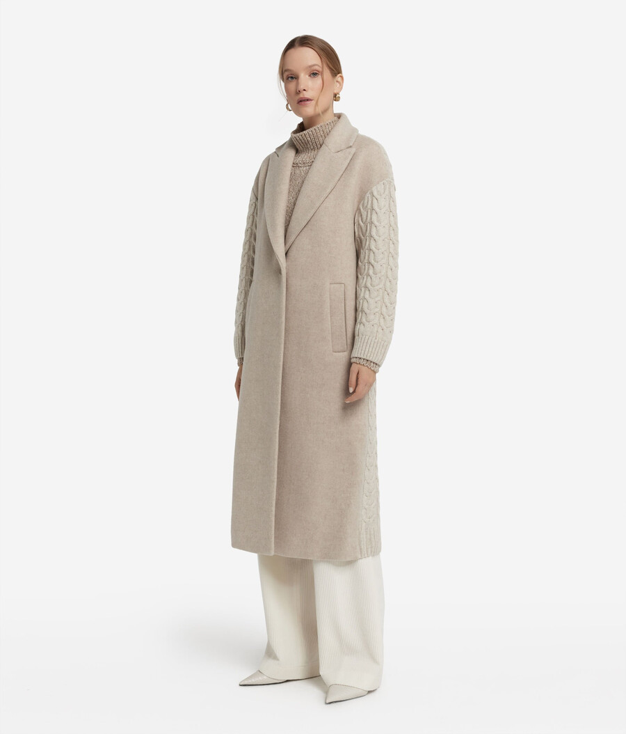 cappotto in cashmere intrecciato