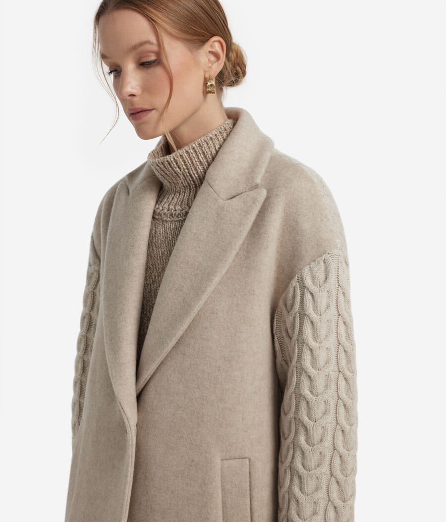 cappotto in cashmere intrecciato