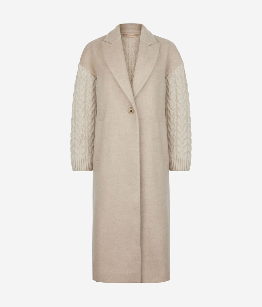 cappotto in cashmere intrecciato
